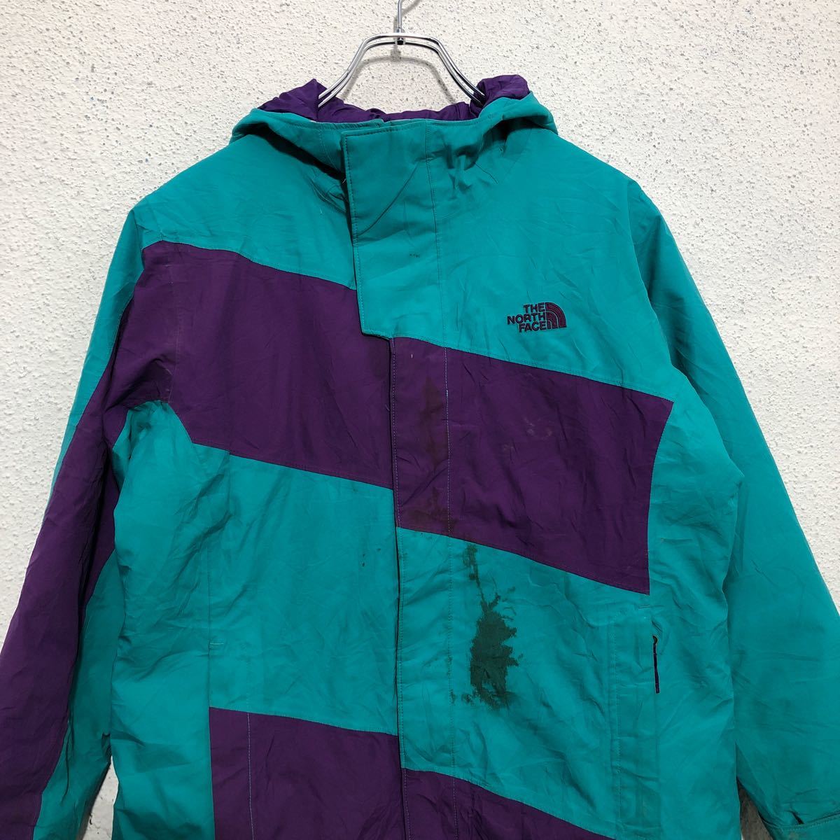 【中古】【古着】 THE NORTH FACE スキー ジャケット XL グリーン パープル ノースフェイス ウィンター スポーツ 古着卸 アメリカ仕入 a512-5728