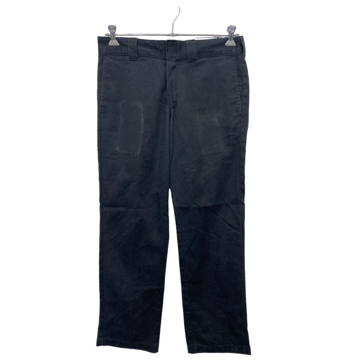 【中古】【古着】 Dickies ワークパンツ W32 ディッキーズ スリムストレート ブラック 古着卸 アメリカ仕入 2312-1088