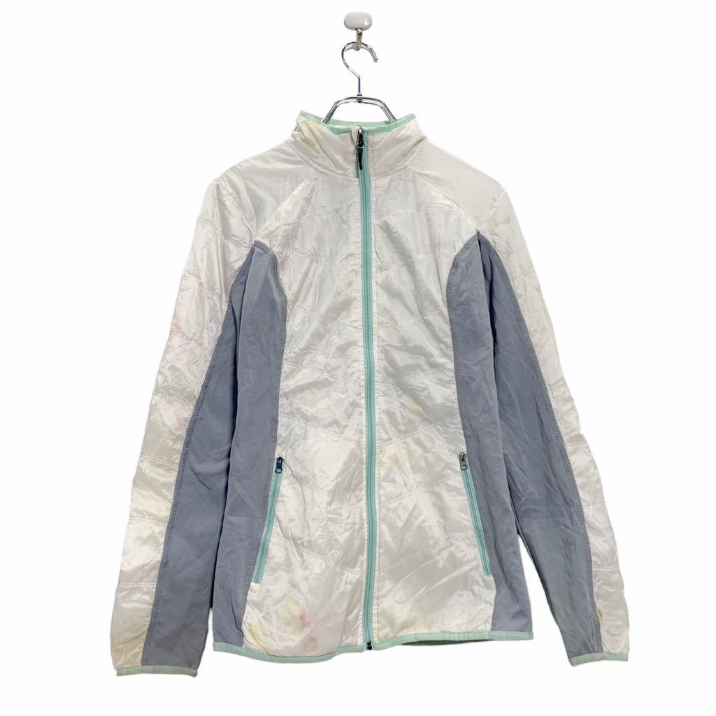 【中古】【古着】 champion ジップアップ ナイロン ジャケット M ホワイト グレー ライトグリーン チャンピオン 古着卸 アメリカ仕入 a601-5114