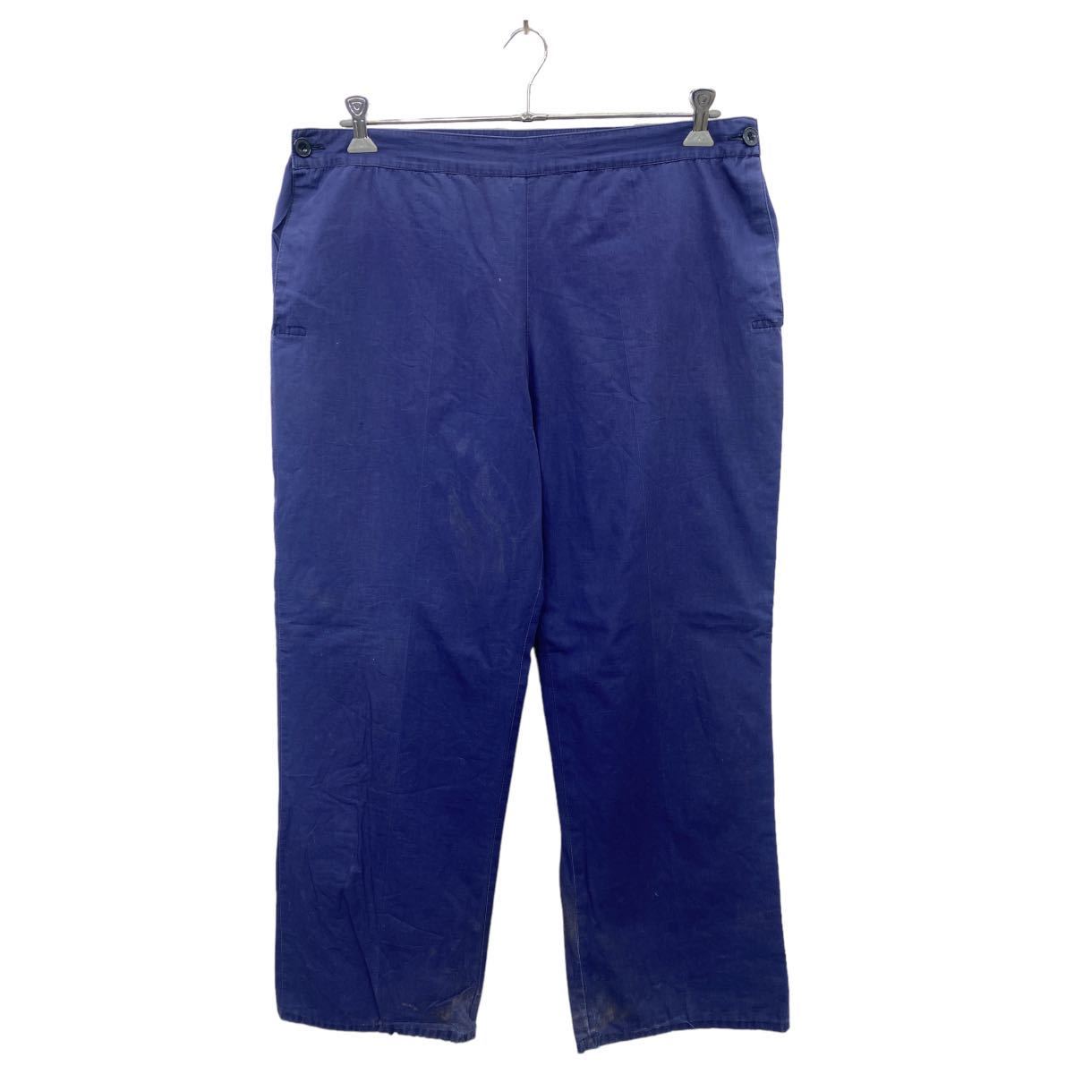 【中古】【古着】 MORTON KNIGHT オーバーパンツ W38 モートンナイト ワークパンツ ウエストサイドボタン ネイビー 古着卸 アメリカ仕..