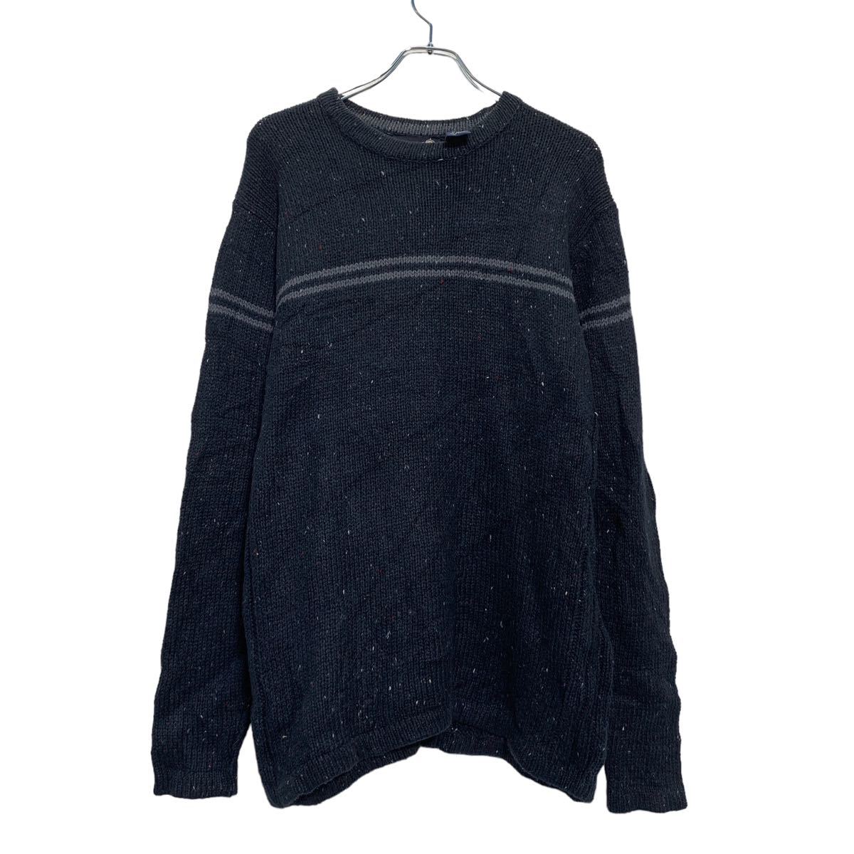 【中古】【古着】 xg ニット セーター XL ネイビー グレー ビッグサイズ クールネック 古着卸 アメリカ仕入 a601-5229
