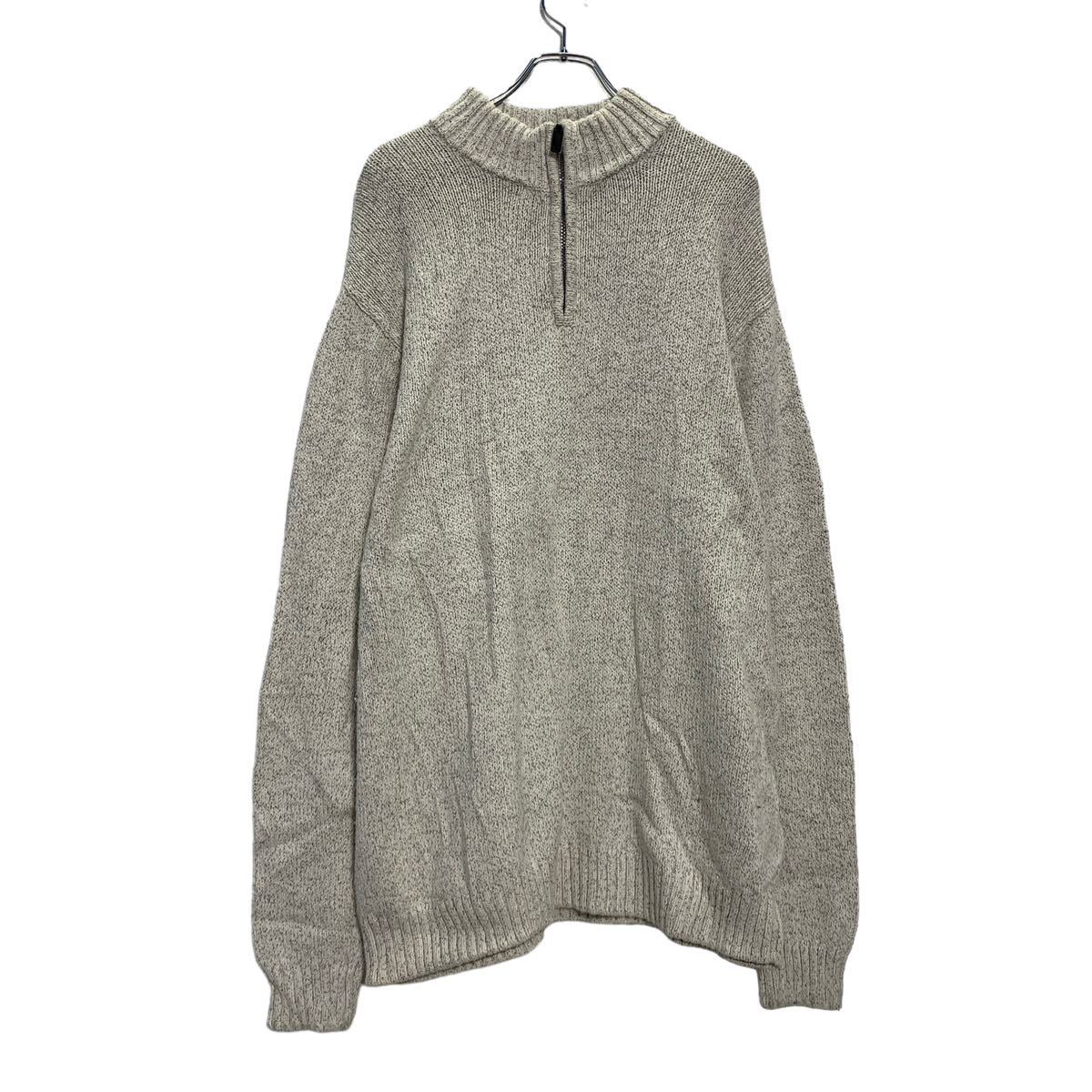 【中古】【古着】 CHAPS ハーフジップ ニット セーター XXL ホワイト ビッグサイズ モックネック 古着卸 アメリカ仕入 a601-5248
