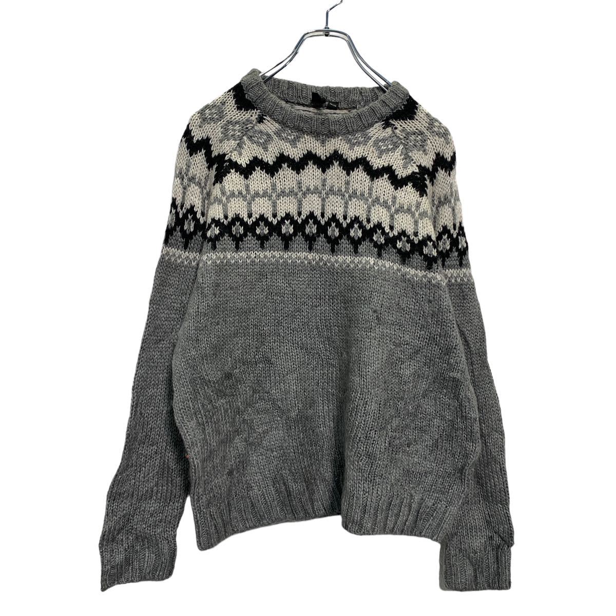 【中古】【古着】 ICONE ニット セーター XS グレー ホワイト ブラック 古着卸 アメリカ仕入 a601-5456