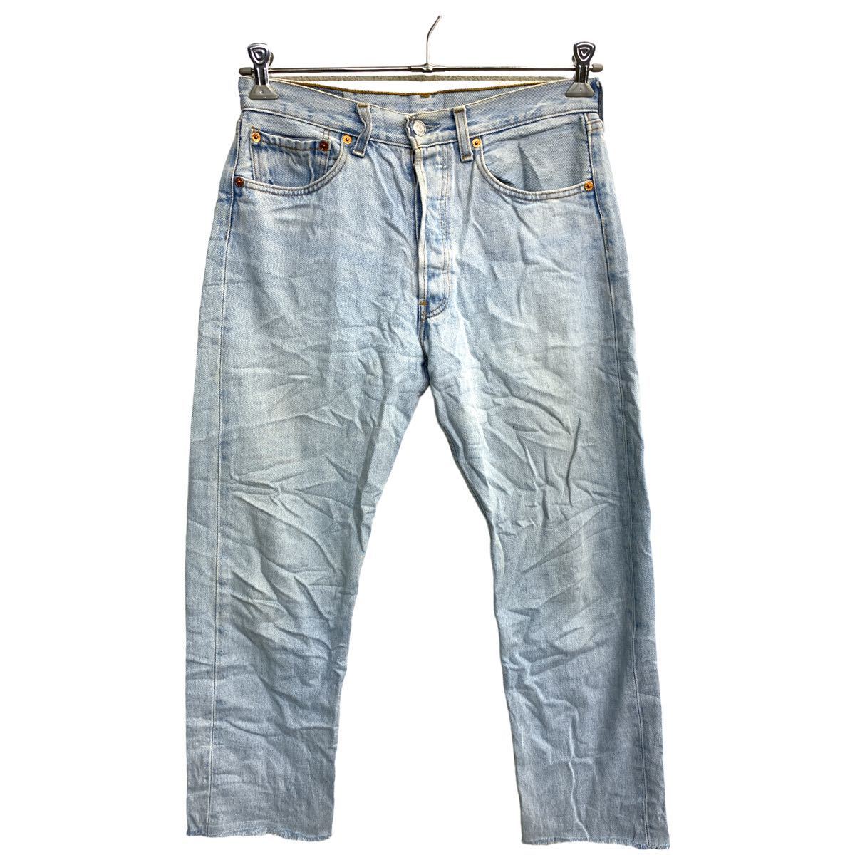 【中古】【古着】 Levi's 501 デニムパンツ W31 リーバイス ボタンフライ ライトブルー コットン 古着卸 アメリカ仕入 2401-442(4)