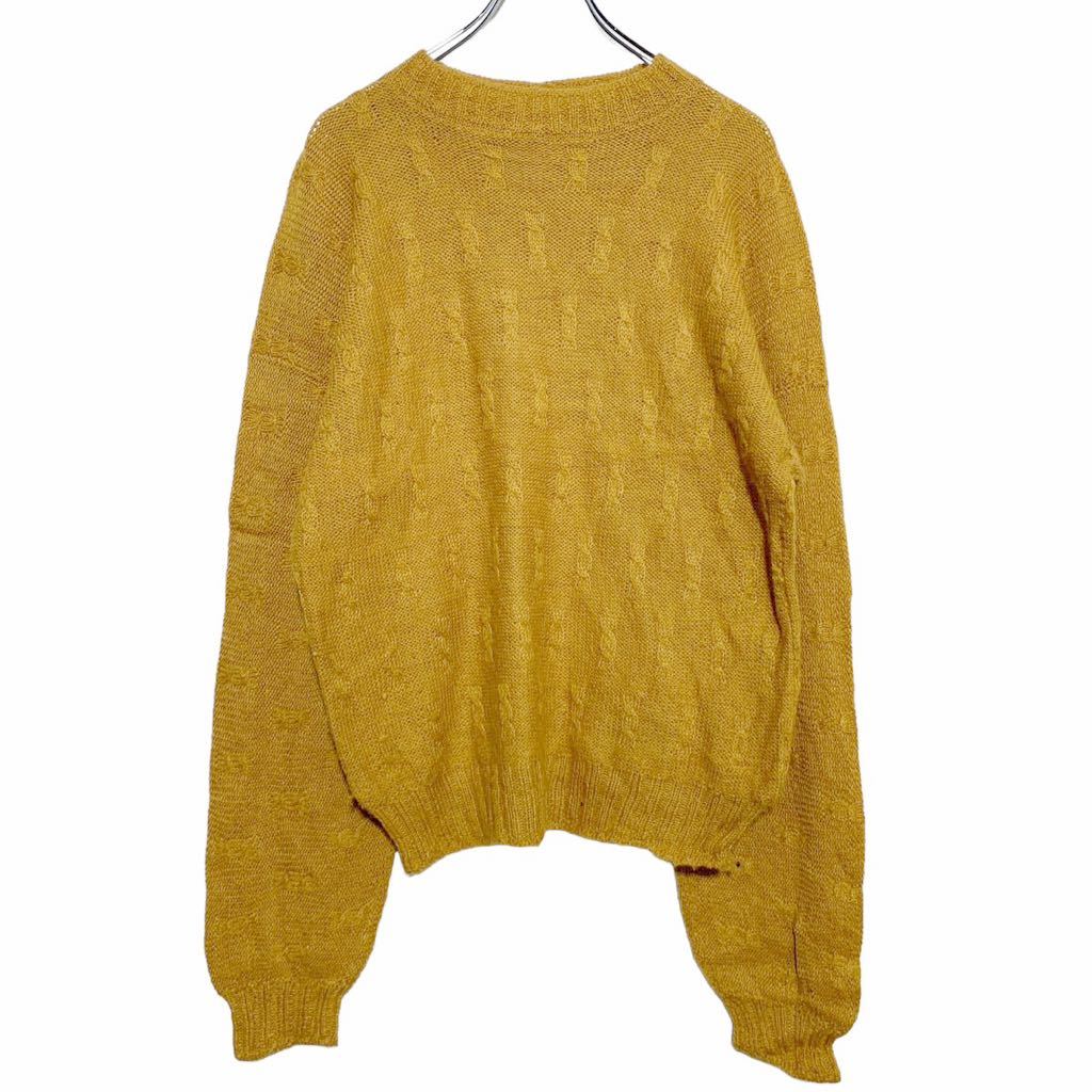 【中古】【古着】 ニット セーター M～ マスタード モックネック 古着卸 アメリカ仕入 a601-5575