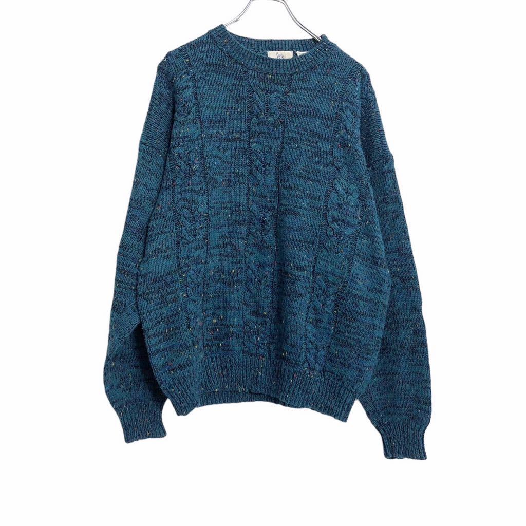 【中古】【古着】 G.S. company ケーブル ニット セーター M ブルー系 アクリル ポリエステル 古着卸 アメリカ仕入 a601-5618