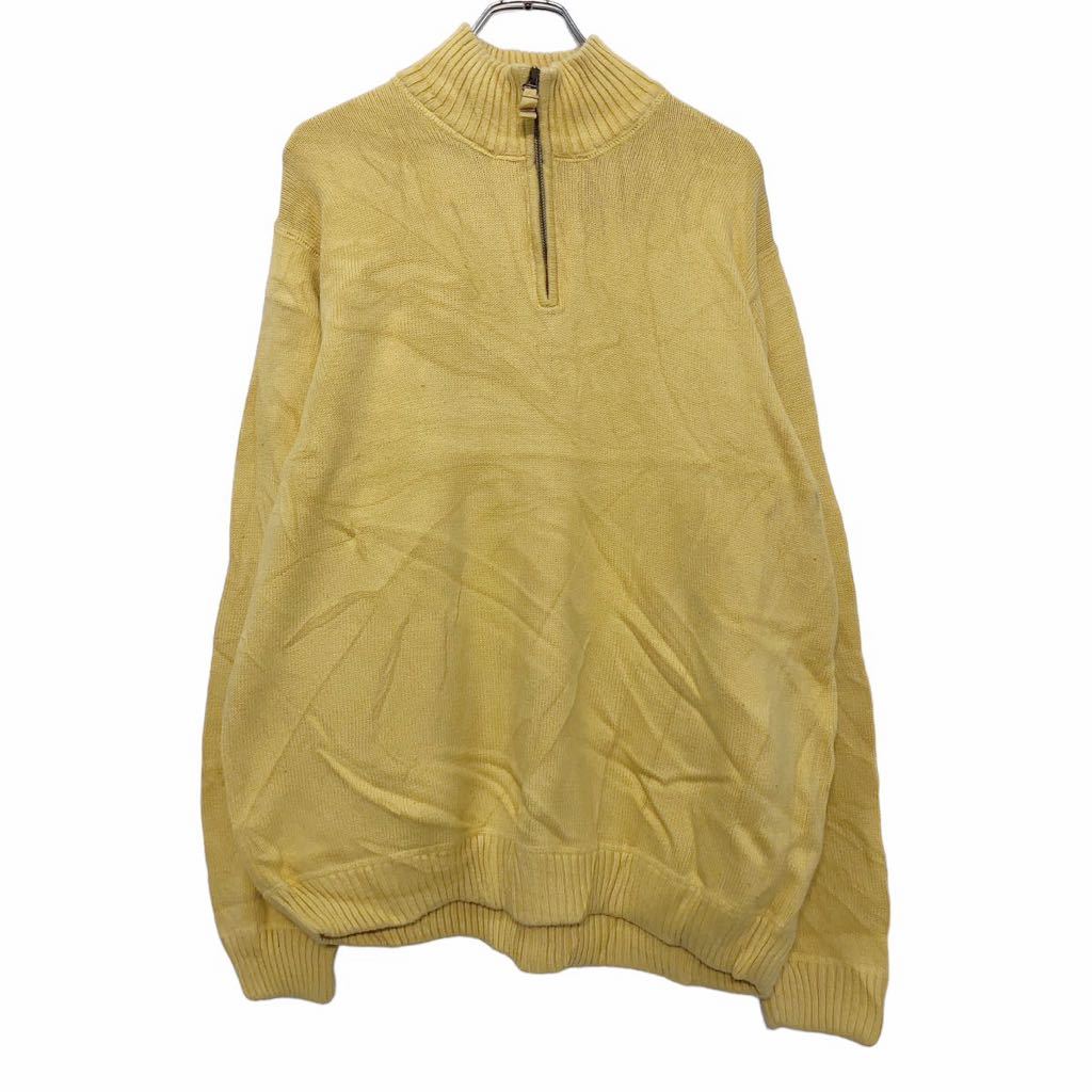 【中古】【古着】 Eddie Bauer コットン セーター XL イエロー エディバウアー ハーフジップ 古着卸 アメリカ仕入 a601-5682