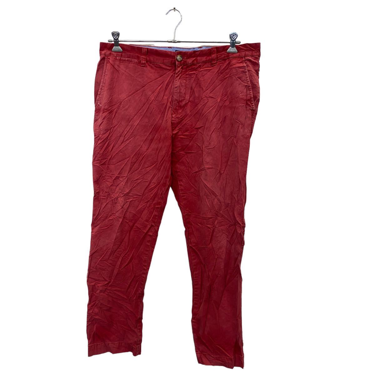 【中古】【古着】 TOMMY HILFIGER チノパンツ W36 トミーヒルフィガー スリムフィット コットン ビッグサイズ レッド 古着卸 アメリカ仕入 2401-654