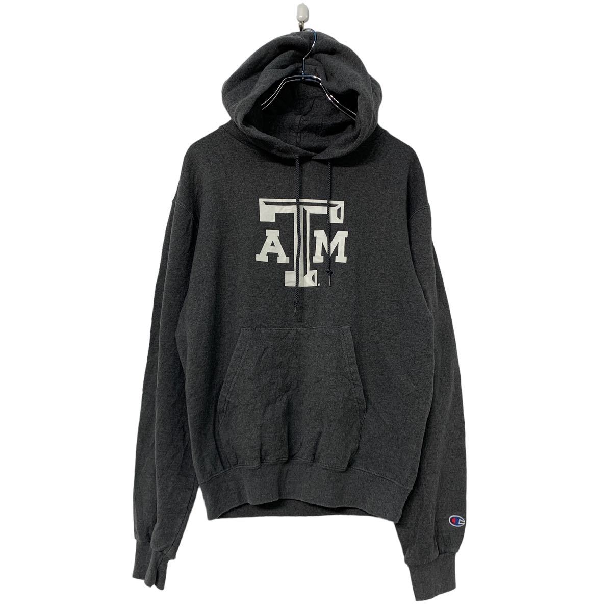【中古】【古着】 Champion プリント スウェット パーカー S チャンピオン グレー プルオーバー 裏起毛 古着卸 アメリカ仕入 a601-5793