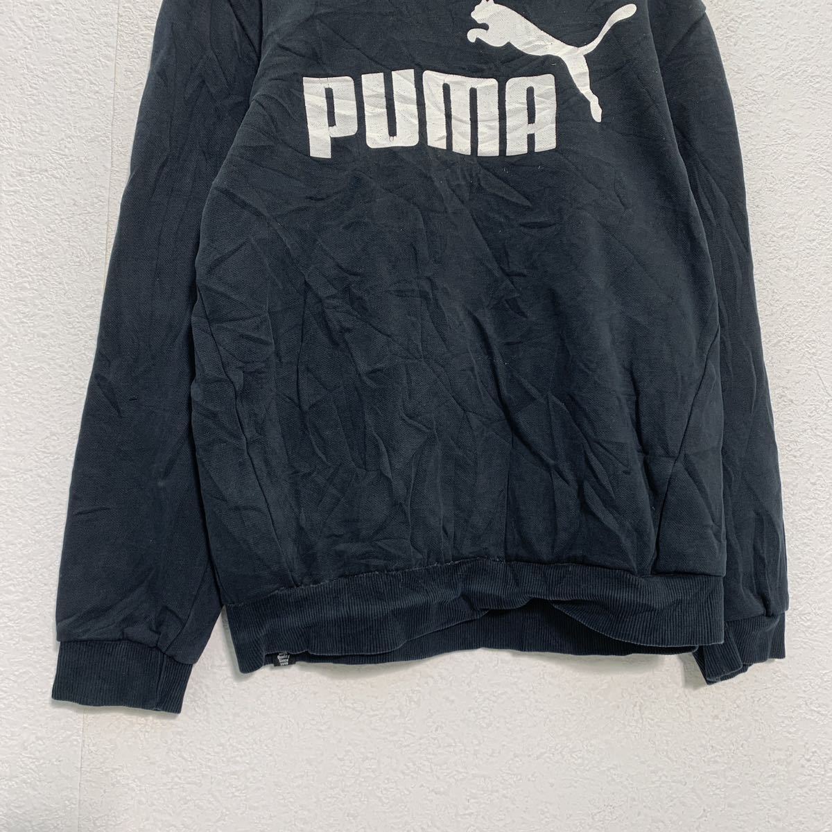【中古】【古着】 PUMA ロゴ スウェット トレーナー キッズ XL 160～ ブラック ホワイト プーマ 裏起毛 古着卸 アメリカ仕入 a601-5900 2