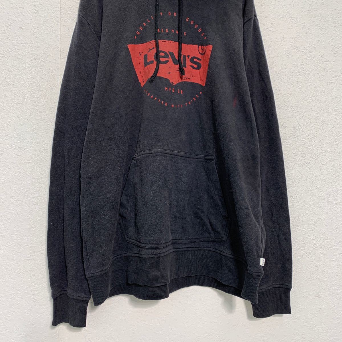 【中古】【古着】 Levi's ロゴ スウェット パーカー XL ブラック レッド リーバイス ビッグサイズ フーディー 古着卸 アメリカ仕入 a601-6346 3