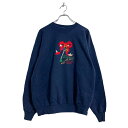 【中古】【古着】 Hanes ロゴ スウェット トレーナー L ネイビー ヘインズ リボン 鍵 古着卸 アメリカ仕入 a601-6418