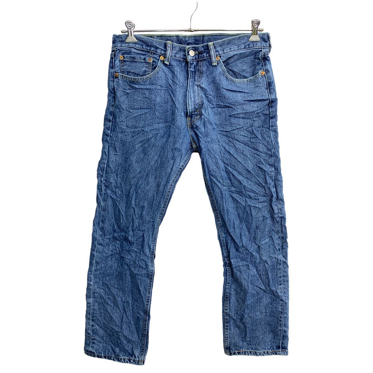 Rakuten - 【中古】【古着】 Levi's 505 デニムパンツ W33 リーバイス レギュラーフィット ブルー コットン メキシコ製 古着卸 アメリカ仕入 2401-893