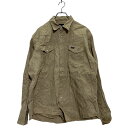【中古】【古着】 Wrangler 長袖 ウエスタンシャツ 17 1/2×36 XL〜 ベージュ 無地 ラングラー スナップボタン 古着卸 アメリカ仕入 a60...