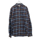  FRANK & OAK 長袖ネルシャツ L TALL ブラウン ネイビー ホワイト チェック 古着卸 アメリカ仕入 a601-6708