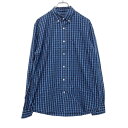 【中古】【古着】 DOCKERS 長袖 チェック シャツ M ブルー ブラック ドッカーズ ポケット 古着卸 アメリカ仕入 a601-6730