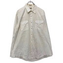 【中古】【古着】 SHEPLERS 長袖 無地シャツ 17 XL〜 ホワイト ウエスタン ポケット 古着卸 アメリカ仕入 a601-6842