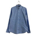 【中古】【古着】 TOMMY HILFIGER 長袖 無地シャツ L ブルー トミーヒルフィガー ボタンダウン 古着卸 アメリカ仕入 a602-5143