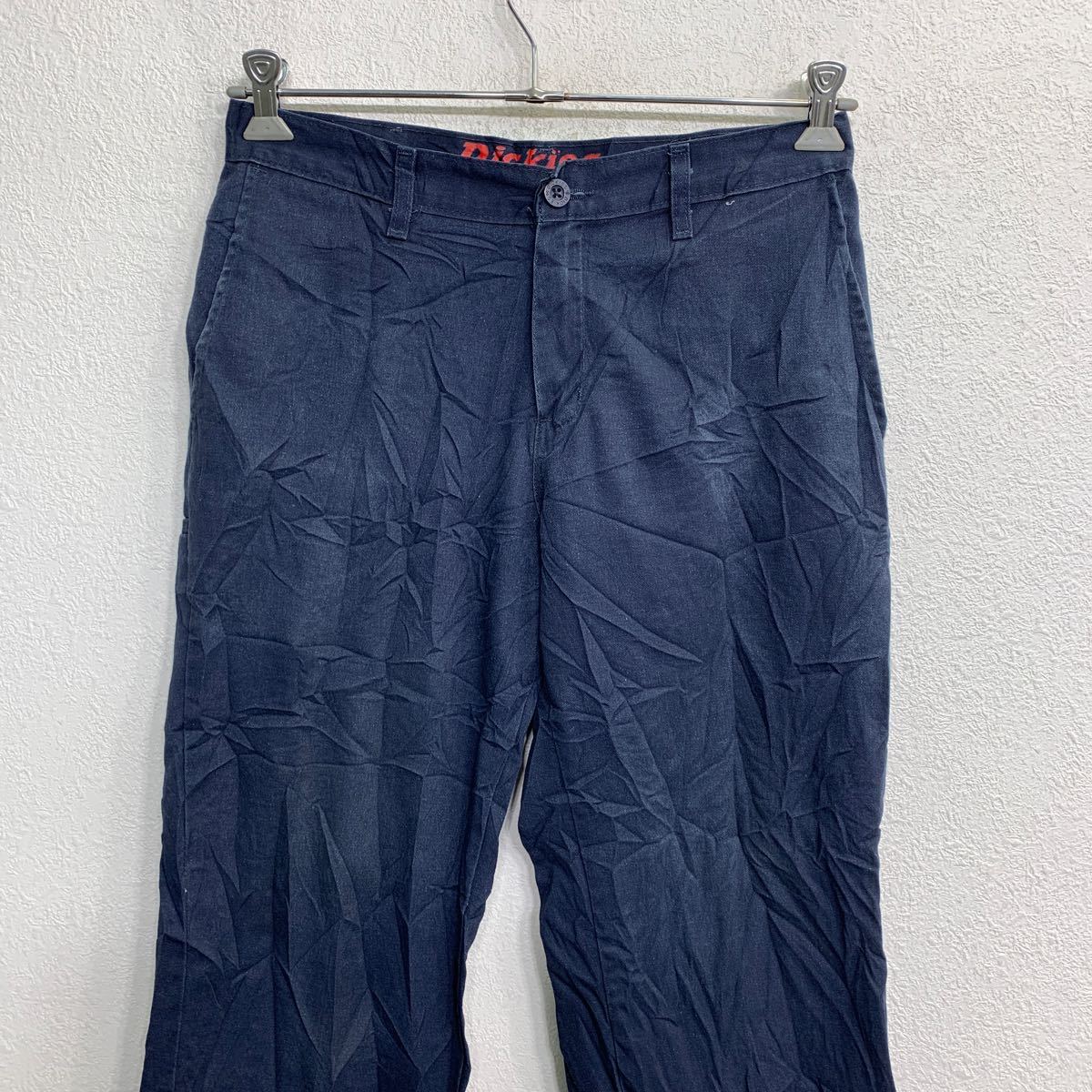 【中古】【古着】 Dickies ワークパンツ W32 ディッキーズ レギュラーストレート ネイビー 古着卸 アメリカ仕入 2402-302