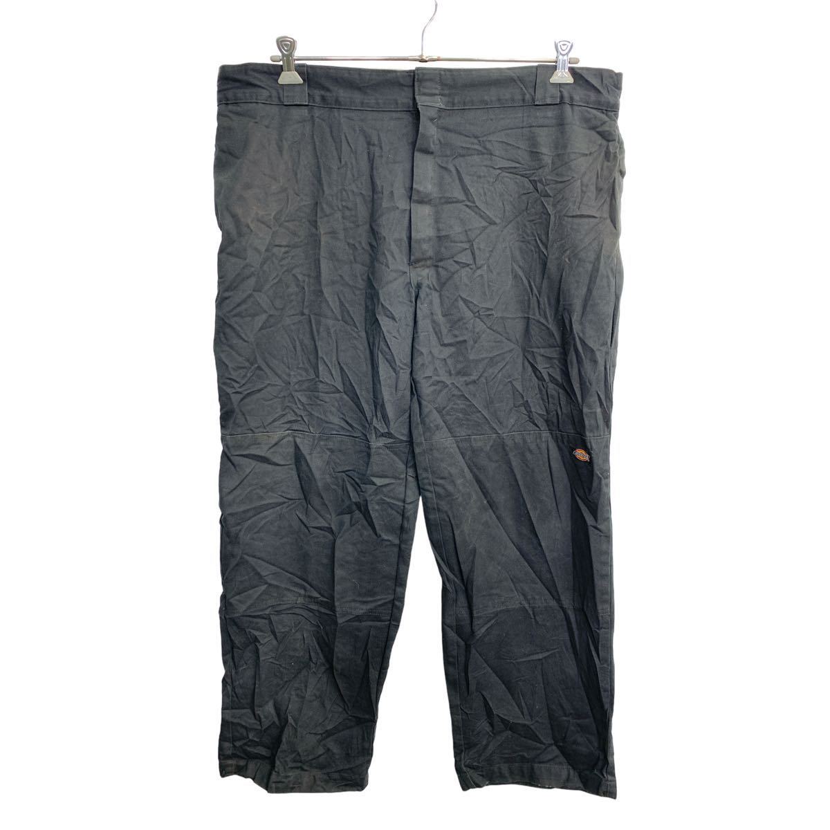 【中古】【古着】 Dickies ワークパンツ W42 ディッキーズ ダブルニー ルーズフィット ビッグサイズ ブラック 古着卸 アメリカ仕入 2402-310