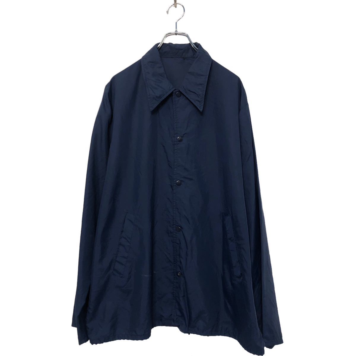 【中古】【古着】 ナイロン コーチジャケット 2XL ~ ビッグサイズ ネイビー 無地 ウインドブレーカー 古着卸 アメリカ仕入 a602-5325