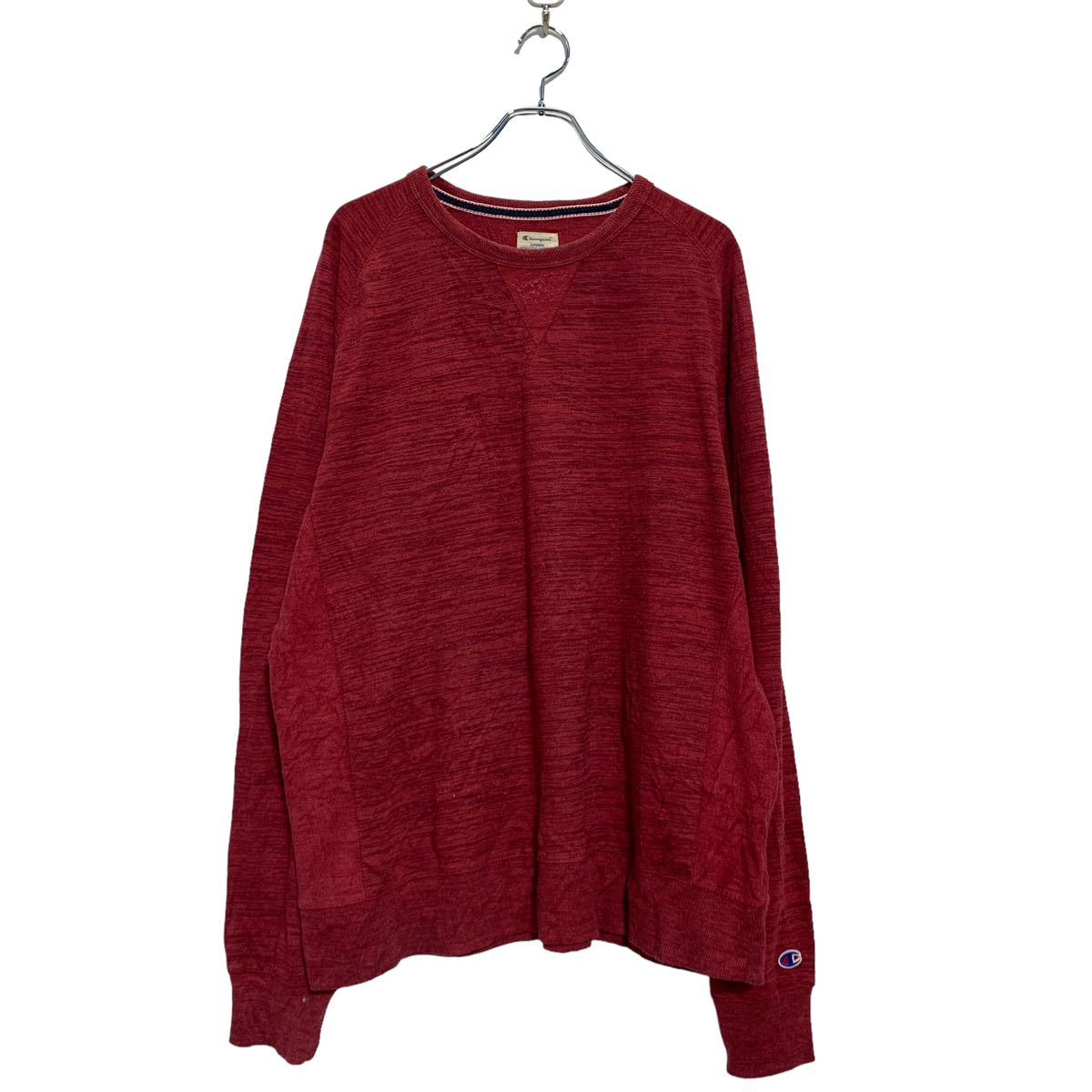 【中古】【古着】 Champion スウェット トレーナー 2XL レッド チャンピオン ビッグサイズ 裏パイル 袖ロゴ 古着卸 アメリカ仕入 a602-5647