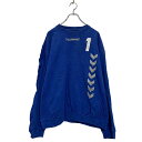 【中古】【古着】 hummel プリント スウェット トレーナー XL~ ブルー ヒュンメル ビッグサイズ バックプリント 背番号 古着卸 アメリカ仕入 a602-5660