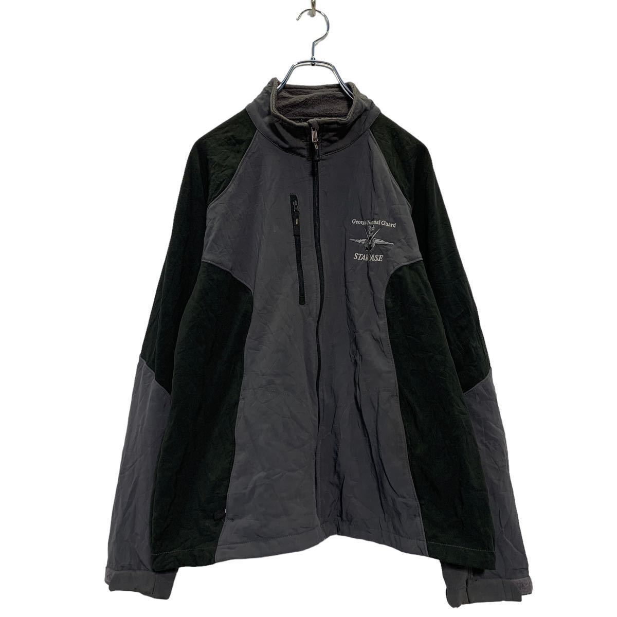 【中古】【古着】 NORTH END ジップアップ ジャケット XL レディース グレー ブラック 飛行機 ロゴ 裏..