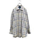 【中古】【古着】 TOMMY HILFIGER 長袖 チェック シャツ 17 32-33 L～ ホワイト ネイビー イエロー トミーヒルフィガー 古着卸 アメリカ仕入 a602-5860