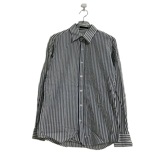 【中古】【古着】 YALY 長袖 ストライプシャツ L~ ブラック ホワイト 古着卸 アメリカ仕入 a602-5873 【中古】【古着】 YALY 長袖 ストライプシャツ L~ ブラック ホワイト 古着卸 アメリカ仕入 a602-5873