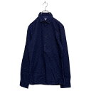 【中古】【古着】 ZARA 長袖 ドット シャツ S ネイビー ザラ スリムフィット 水玉 柄シャツ 古着卸 アメリカ仕入 a602-5887
