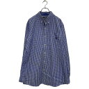 【中古】【古着】 CHAPS 長袖 チェック シャツ XL ブルー ホワイト チャップス ビッグサイズ ボタンダウン ギンガム 古着卸 アメリカ仕入 a602-...