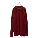 【中古】【古着】 FADED GLORY 長袖 無地 ポロシャツ XL 46-48 ワインレッド ビッグサイズ コットン 古着卸 アメリカ仕入 a602-610...