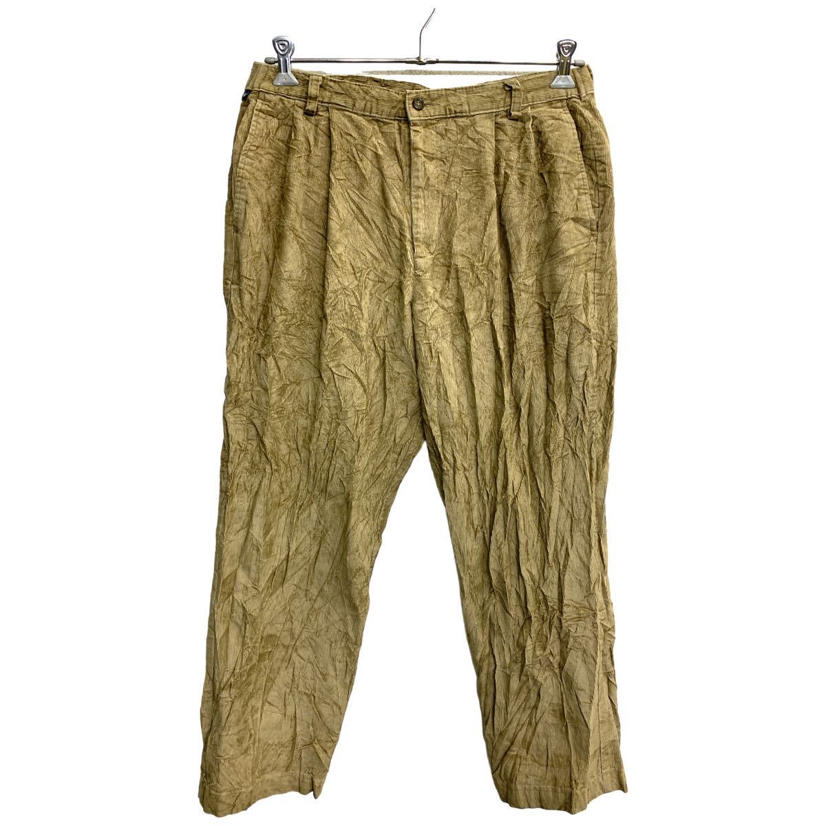 【中古】【古着】 DOCKERS コーデュロイパンツ W36 ドッカーズ リラックスフィット タック ビッグサイズ ベージュ コットン 古着卸 アメリカ仕入 2402-783