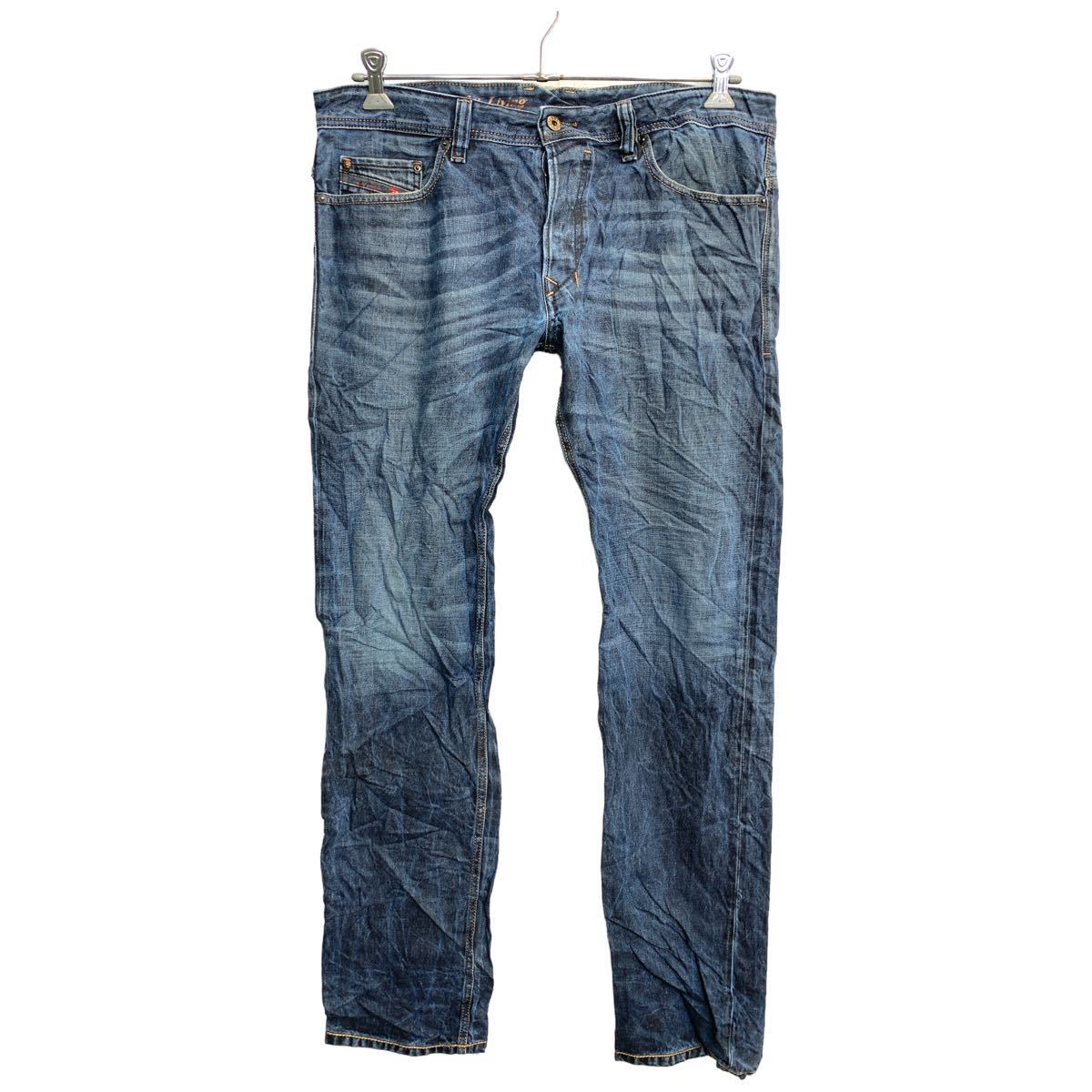 【中古】【古着】 DIESEL デニムパンツ W34 ディーゼル ボタンフライ SAFADO インディゴ 古着卸 アメリカ仕入 2402-801