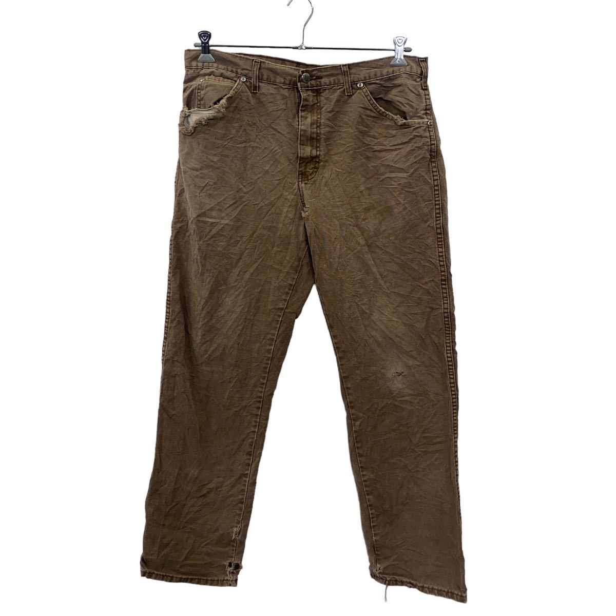 【中古】【古着】 Dickies ワーク・ペインターパンツ W34 ディッキーズ ブラウン コットン 古着卸 アメリカ仕入 2403-190
