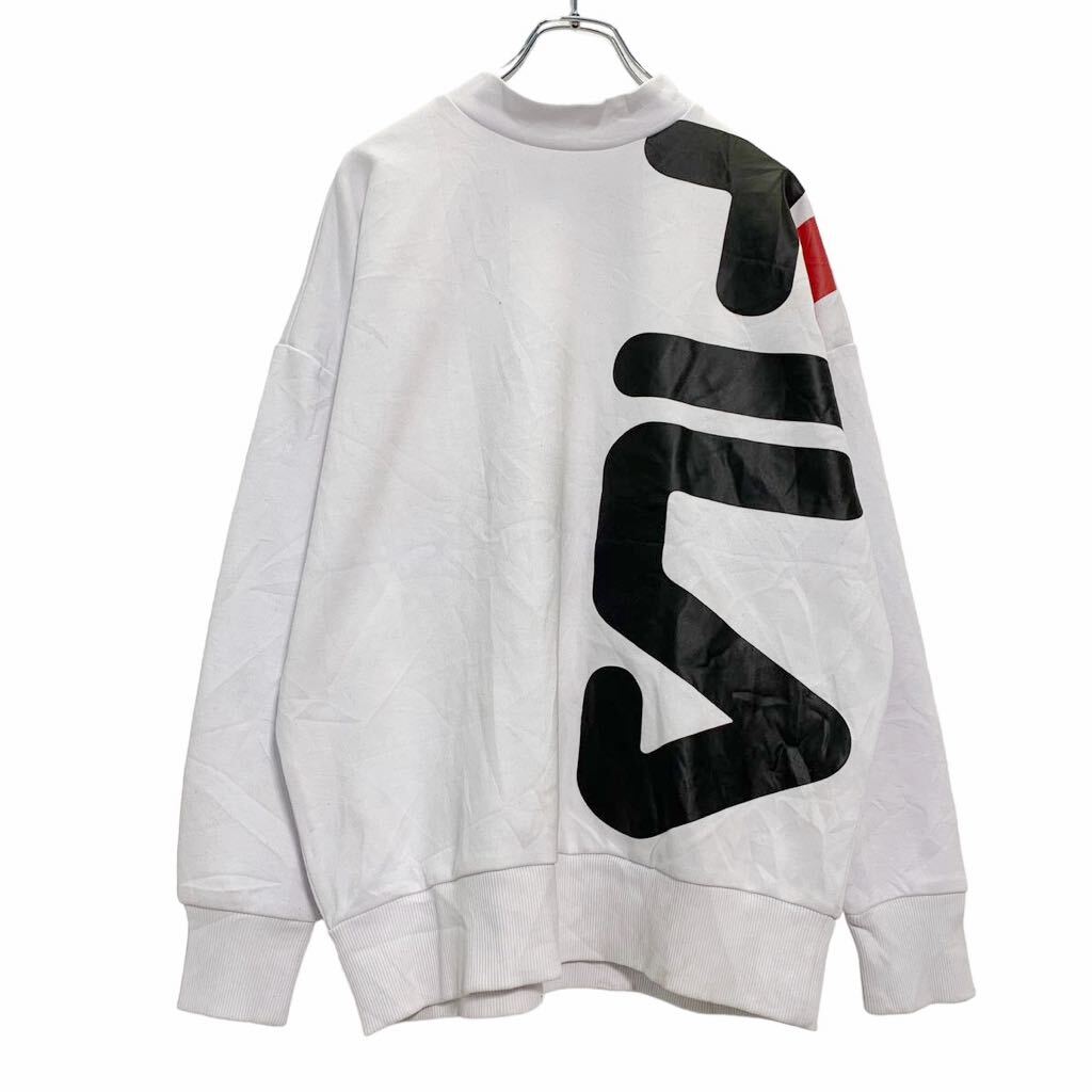 Rakuten - 【中古】【古着】 FILA プリント スウェット トレーナー S ホワイト ネイビー レッド フィラ 古着卸 アメリカ仕入 a603-5311