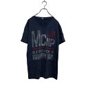 【中古】【古着】 Next Level 半袖 プリントTシャツ S ネイビー Vネック MCNP 星条旗 古着卸 アメリカ仕入 a603-5456