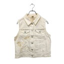 【中古】【古着】 levi's ベスト M ホワイト レディース スタッズ 古着卸 アメリカ仕入 a603-5489