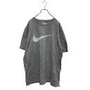 【中古】【古着】 NIKE 半袖 プリントTシャツ 2XL グレー ナイキ ビッグサイズ クルーネック スウォッシュ 古着卸 アメリカ仕入 a603-5496