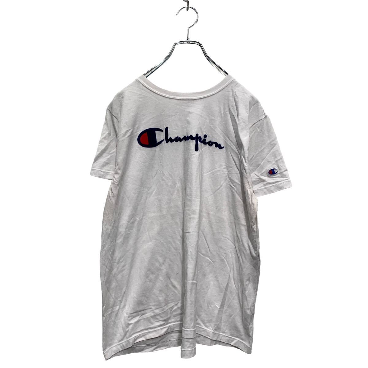 【中古】【古着】 Champion 半袖 ロゴTシャツ XL レディース ホワイト チャンピオン クルーネック 袖ロゴ 古着卸 アメリカ仕入 a603-5499