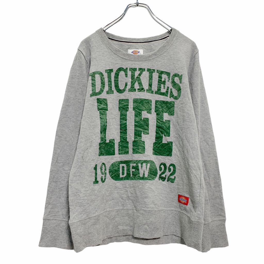 Collaboration - 【中古】【古着】 Dickies プリント スウェット トレーナー M～ グレー グリーン ディッキーズ 古着卸 アメリカ仕入 a603-5534
