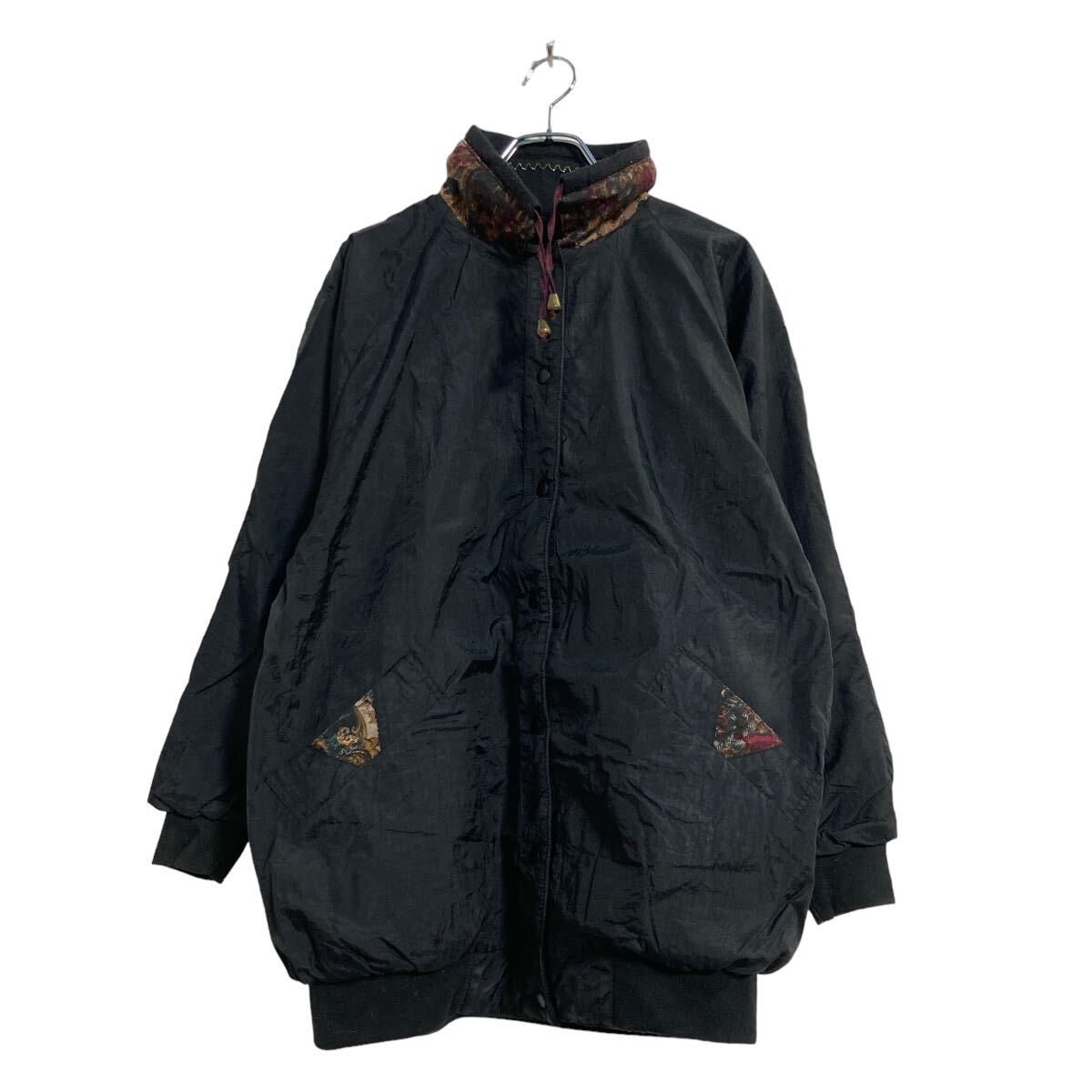 【中古】【古着】 リバーシブル ジャケット レディース M～ ブラック ナイロン ポリエステル 古着卸 アメリカ仕入 a603-5760