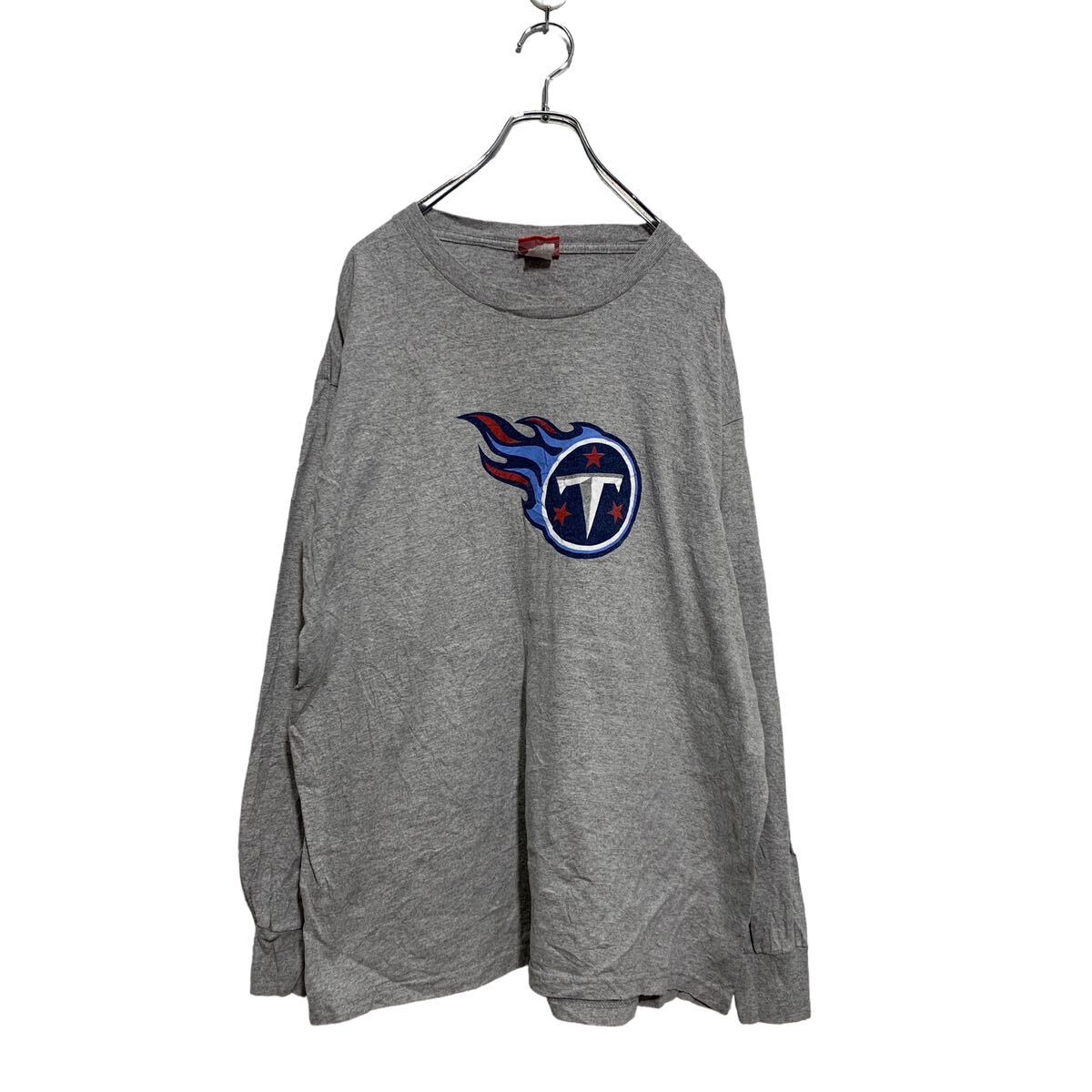 【中古】【古着】 NFL 長袖 プリントTシャツ L～ グレー エヌエフエル クルーネック TITANS アメフト ロンT ロングTシャツ 古着卸 アメリカ仕入 a603-5799