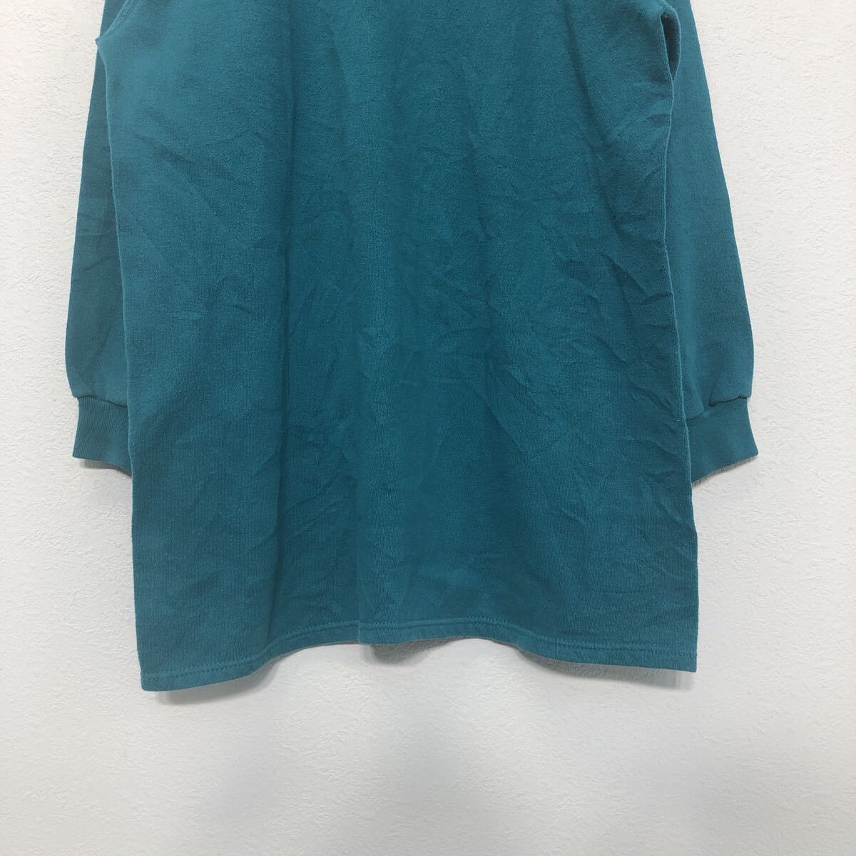 【中古】【古着】 TREND BASICS 無地 スウェット トレーナー レディース FREEサイズ グリーン ラグラン チュニック丈 古着卸 アメリカ仕入 a603-5803