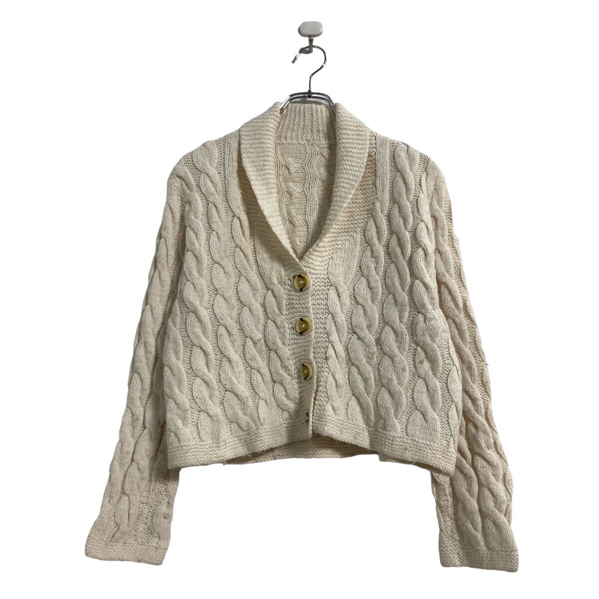 【中古】【古着】 ニット セーター カーディガン レディース S ホワイト ハンドメイド 古着卸 アメリカ仕入 a603-5861