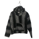 【中古】【古着】 Salttex メキシカンパーカー M ブラック ホワイト ポケット メキシコ製 ヒッピー 民族 古着卸 アメリカ仕入 a603-5902