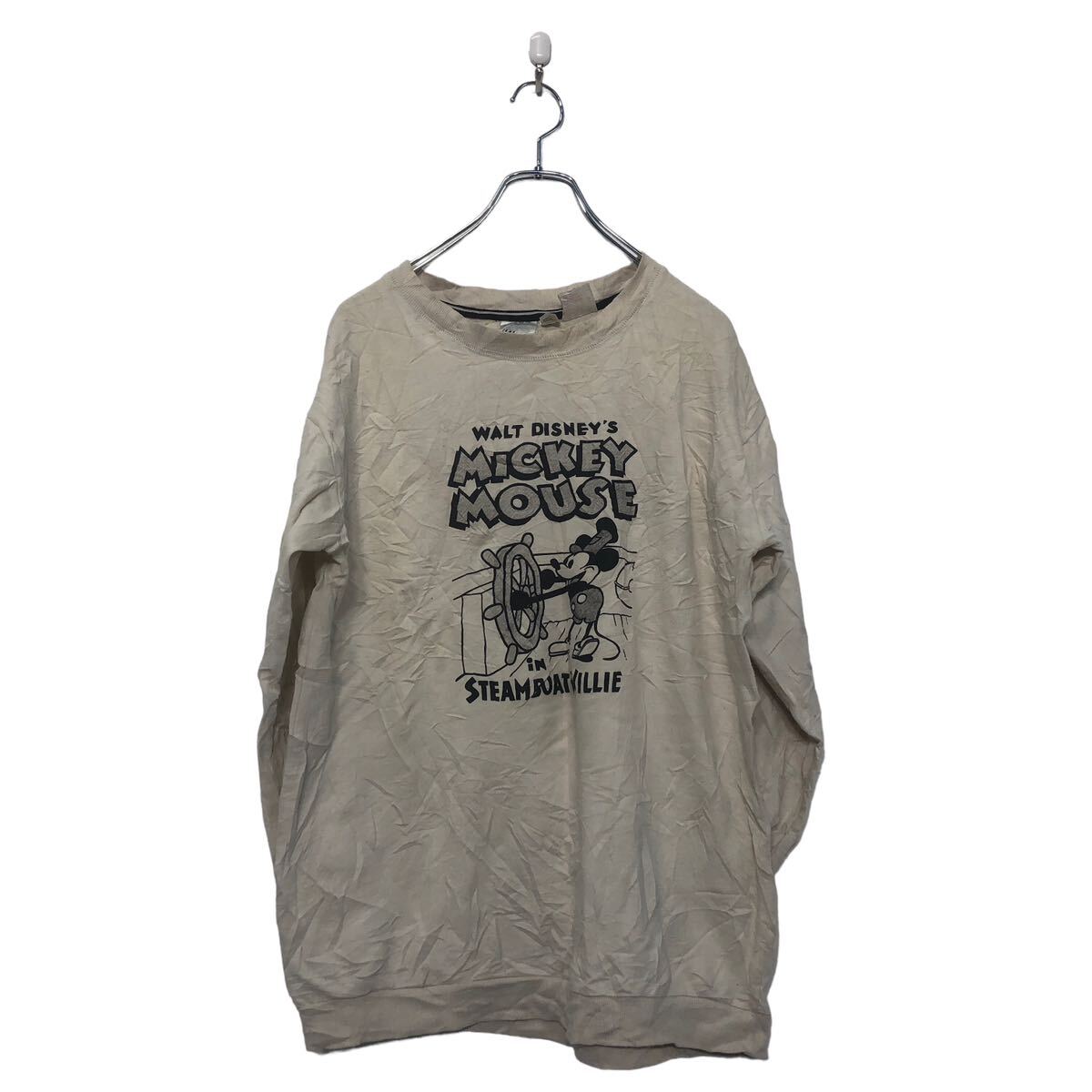 【中古】【古着】 H M キャラクター スウェット トレーナー S ホワイト エイチアンドエム ミッキー ディズニー 古着卸 アメリカ仕入 a603-5905