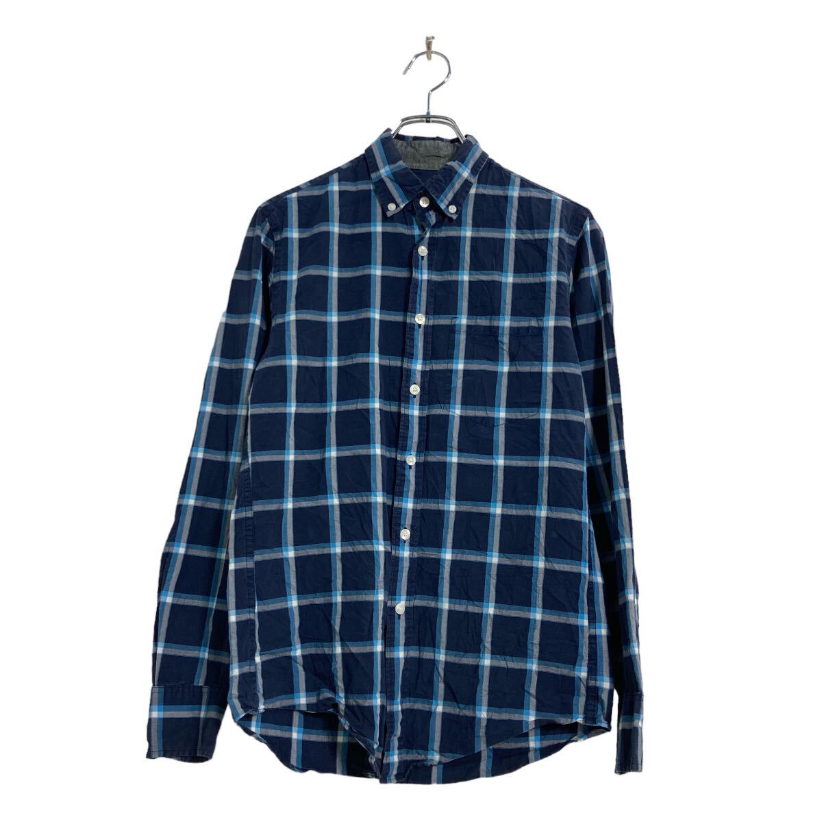 【中古】【古着】 J.CREW 長袖 チェックシャツ XS ネイビー ブルー グレー ホワイト ジェイクルー ボタンダウン 古着卸 アメリカ仕入 a..