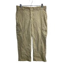 【中古】【古着】 Dickies ワークパンツ W39 ディッキーズ カーゴパンツ ビッグサイズ ベージュ 古着卸 アメリカ仕入 2403-873